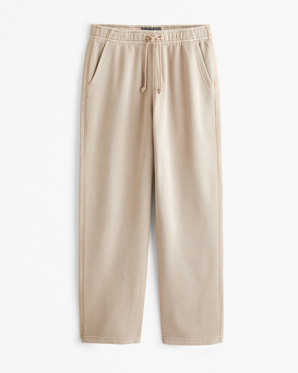 Baggy Open-Hem Sweatpant, Light Brown