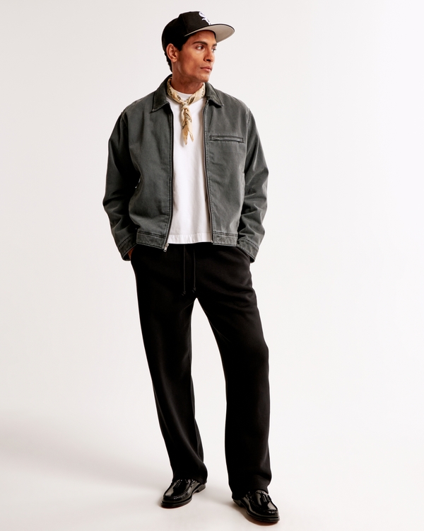 Baggy Open-Hem Sweatpant, Black