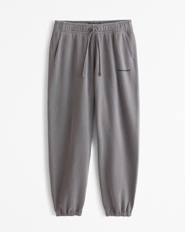Micro-Logo Cinched Sweatpant, Cool Gray