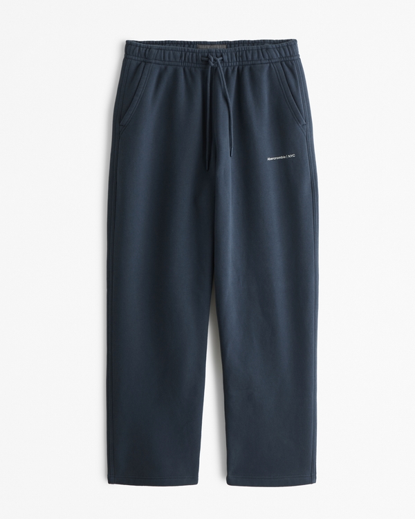 Baggy Logo Open-Hem Sweatpant, Midnight Navy