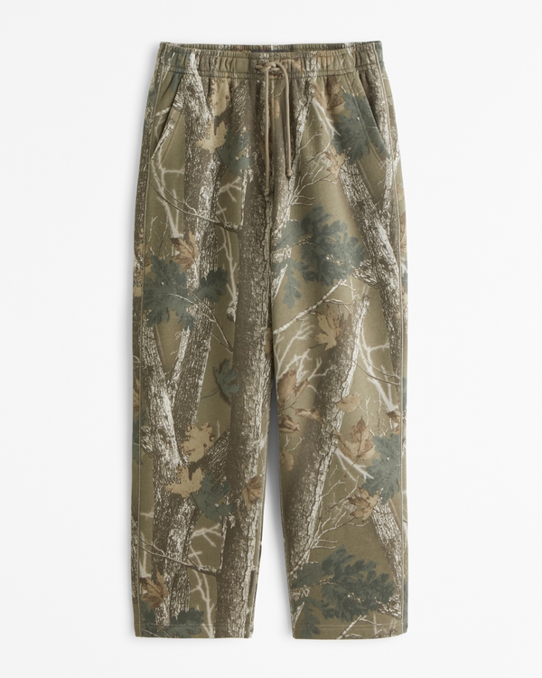 Baggy Open-Hem Sweatpant, Dusky Green Camo