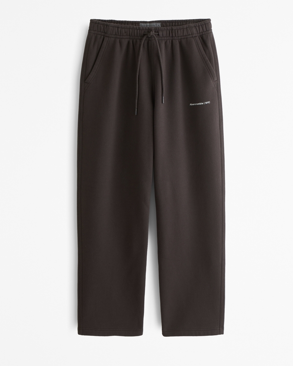 Baggy Logo Open-Hem Sweatpant, Coal Brown
