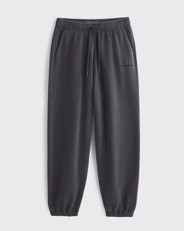 Micro-Logo Baggy Cinched Sweatpant, Evening Grey view 1