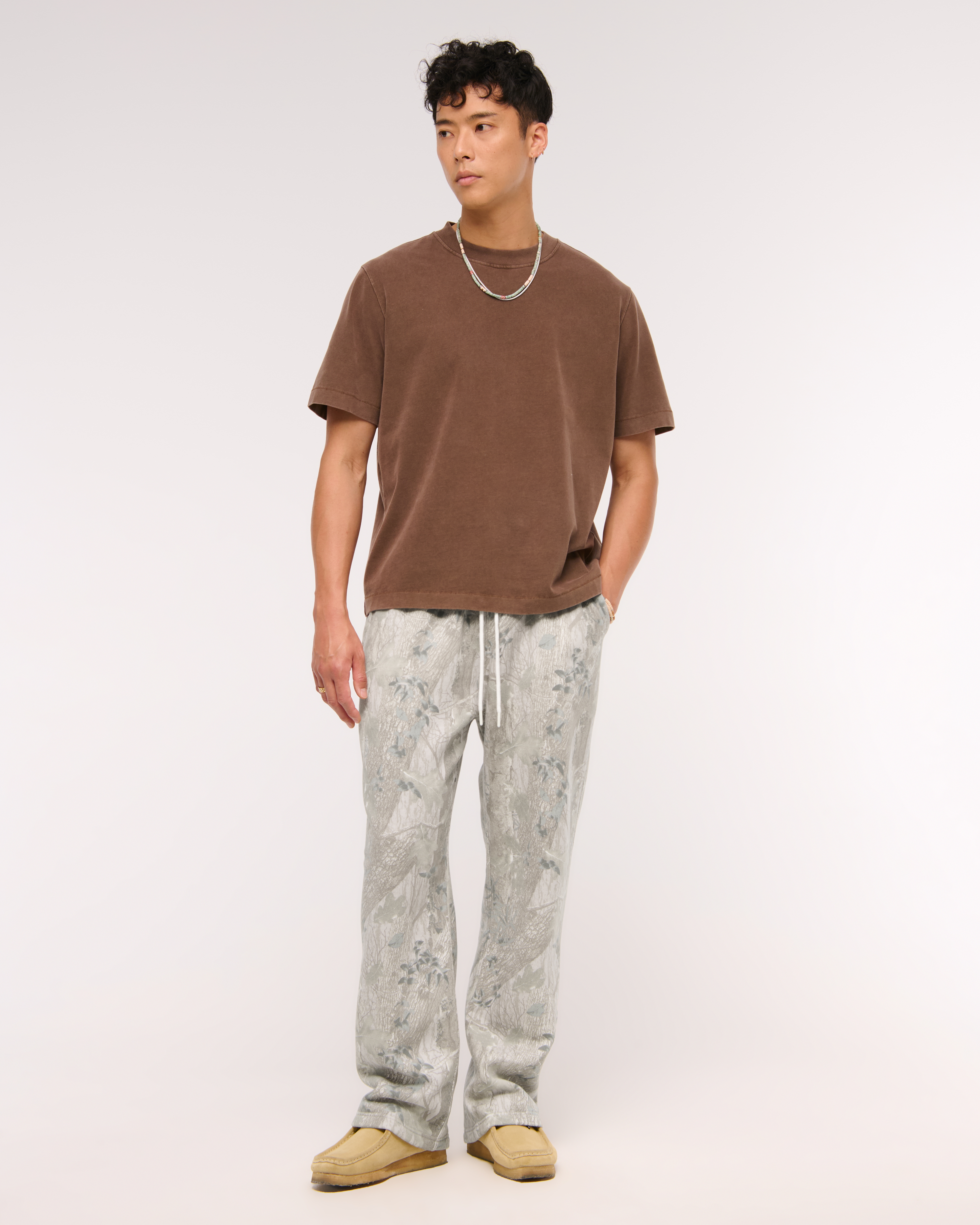 Abercrombie & Fitch Essential Baggy Open-hem Sweatpant In Brown