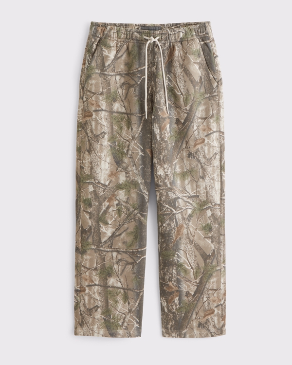 Essential Baggy Open-Hem Sweatpant, Olive Camo view 1