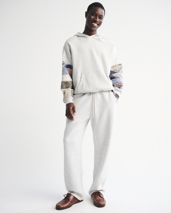 Essential Baggy Open-Hem Sweatpant, Light Heather Gray Pattern view 1