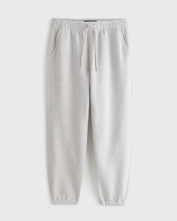 Musthave gerimpelde sweatpants, Licht Gemêleerd Grijs view 1