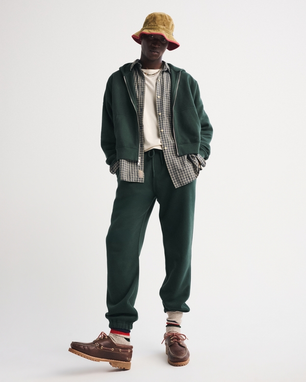 Essential Cinched Sweatpant, Dark Spruce view 1