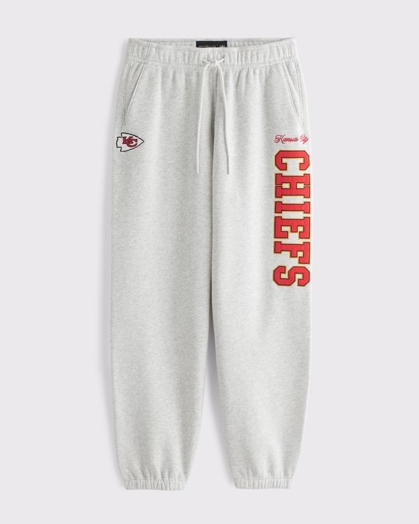 Kansas City Chiefs Baggy Cinched Sweatpant, Light Heather Gray - Chiefs view 1