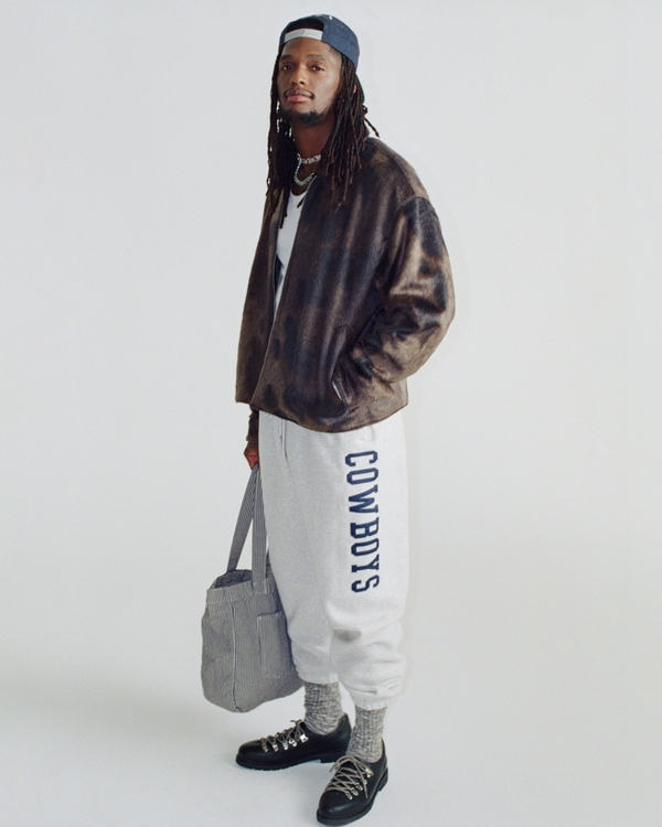 Dallas Cowboys Baggy Cinched Sweatpant, Light Heather Gray - Cowboys view 1
