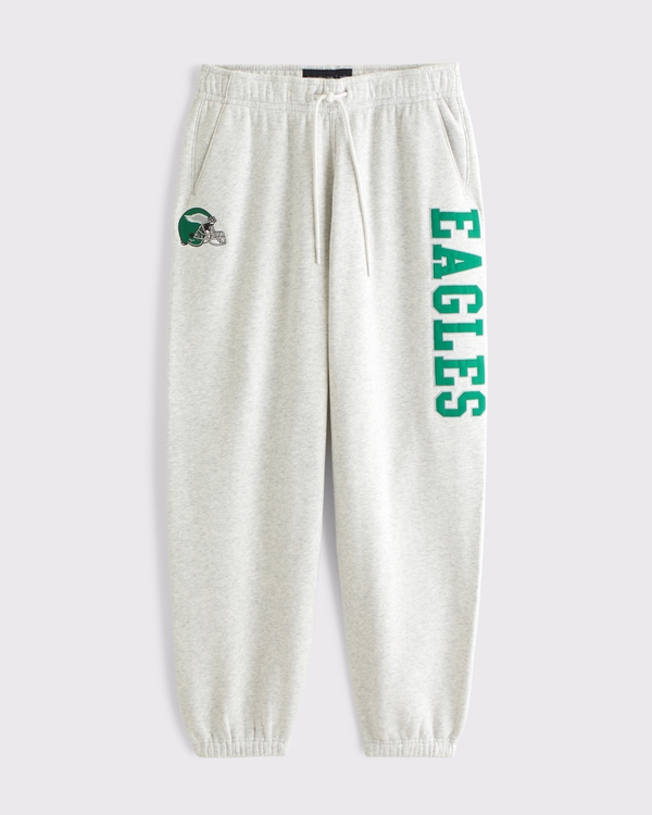 Philadelphia Eagles Baggy Cinched Sweatpant, Light Heather Gray - Eagles view 1