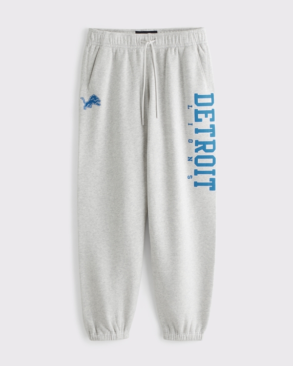 Detroit Lions Baggy Cinched Sweatpant, Light Heather Gray - Lions view 1