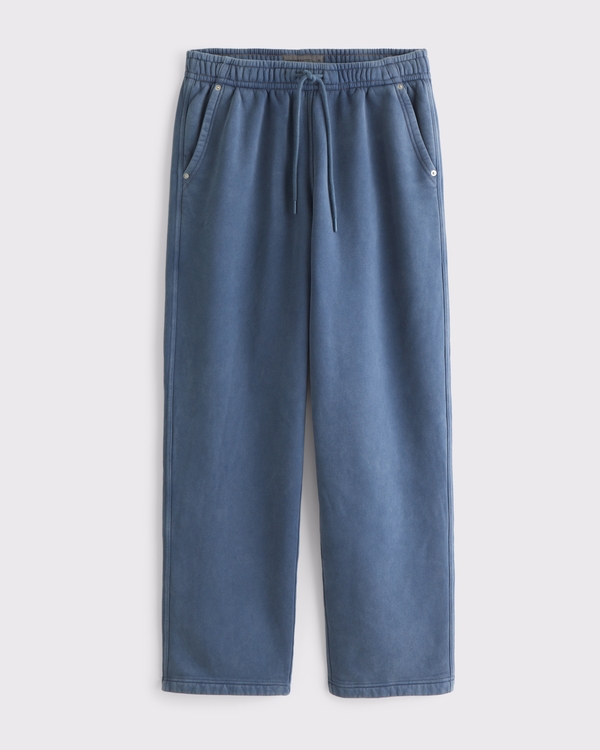 Essential Baggy Jogginghose mit offenem Saum, Marineblaue Waschung view 1