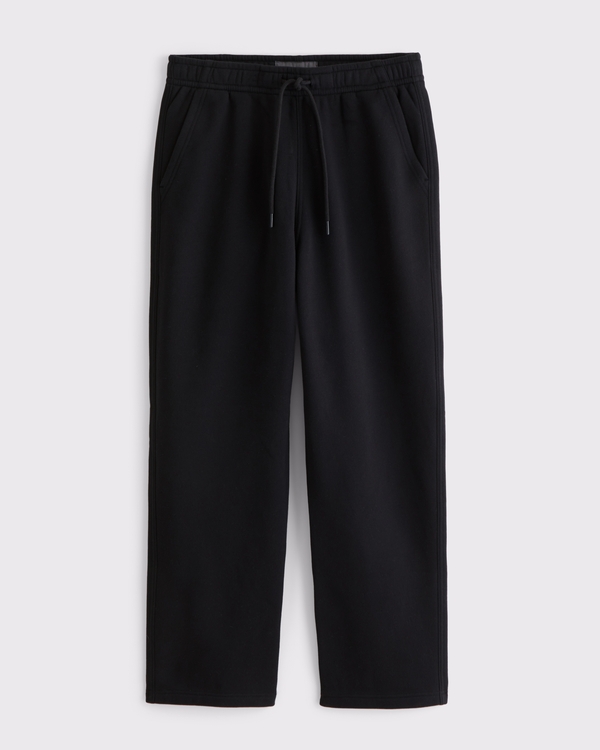Essential Straight Open-Hem Sweatpant, Black view 1