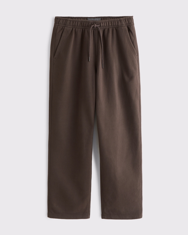 Essential Straight Open-Hem Sweatpant, Chocolate Brown view 1
