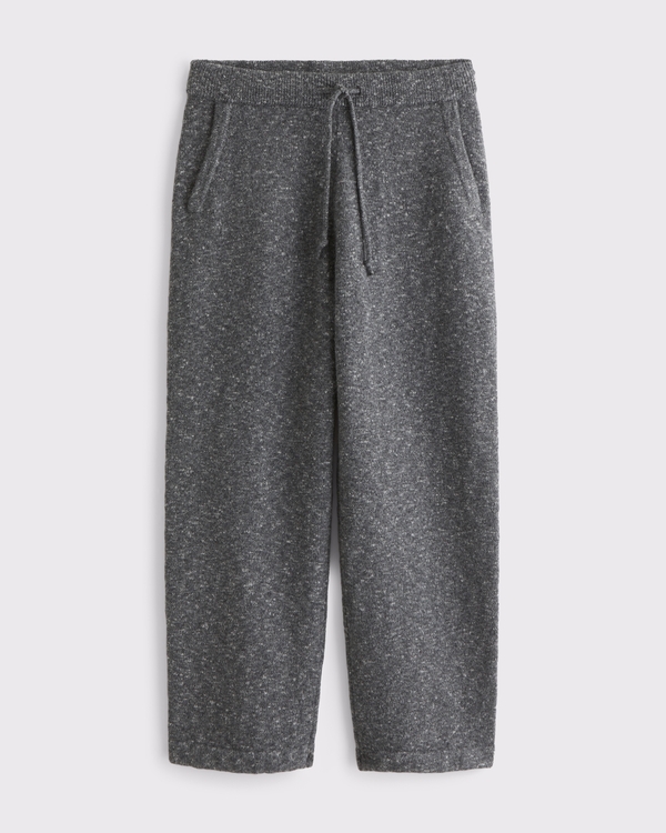 Baggy Open-Hem Sweater Pant, Dark Gray view 1