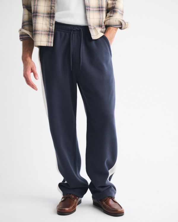 Essential Baggy Open-Hem Sweatpant, Sapphire Stripe view 2