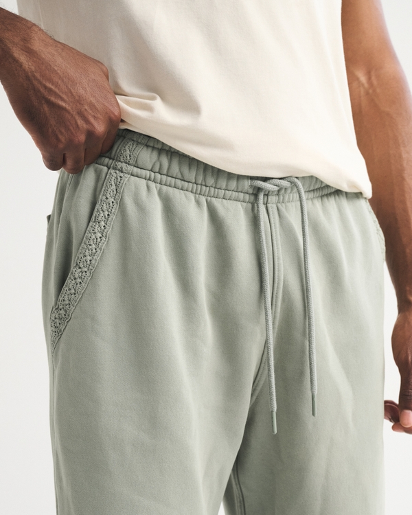Essential Baggy Open-Hem Sweatpant, Frosty Olive view 2