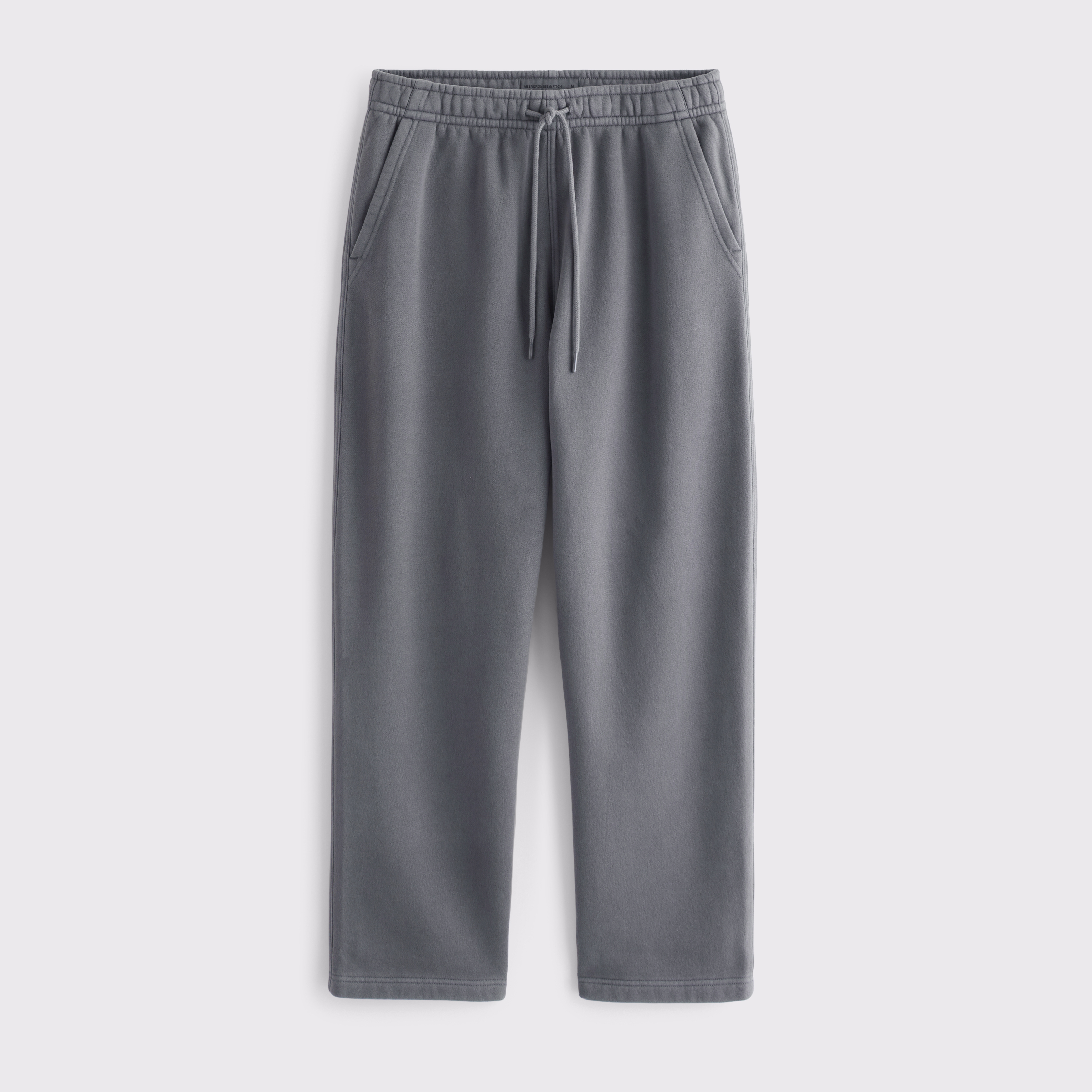 Abercrombie & Fitch Essential Straight Open-hem Sweatpant In Gray