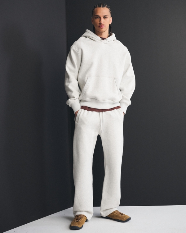 Heritage Heavyweight Baggy Open-Hem Sweatpant, Light Gray view 1