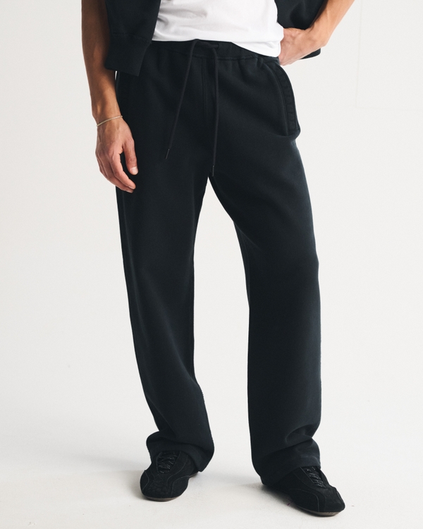 Heritage Heavyweight Baggy Open-Hem Sweatpant, Black view 2
