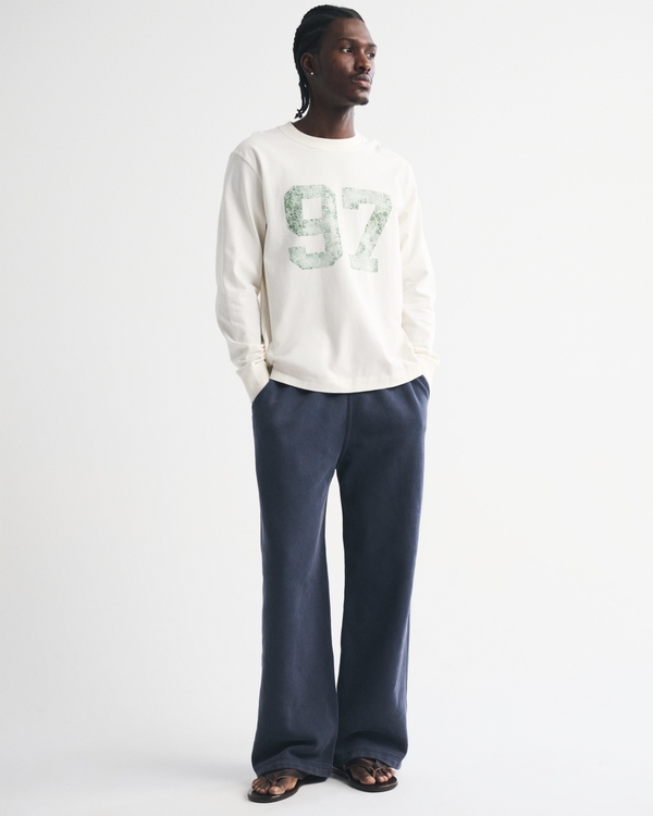 Essential Ultra Baggy Open-Hem Sweatpant, Dark Indigo view 2