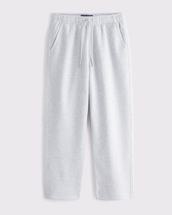 Essential Straight Open-Hem Sweatpant, Light Heather Gray view 1