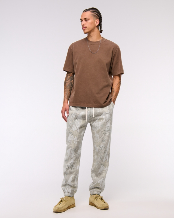 Essential Cinched Sweatpant, Taupe Camo view 1