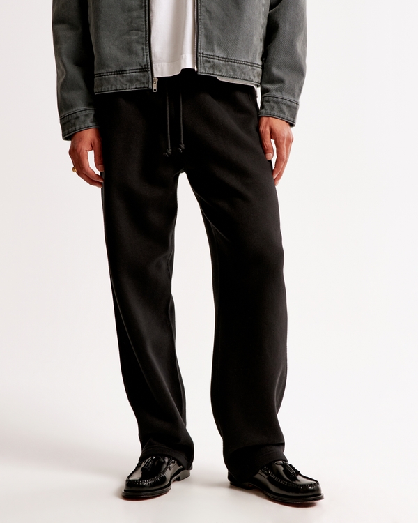 Essential Baggy Open-Hem Sweatpant, Black view 2