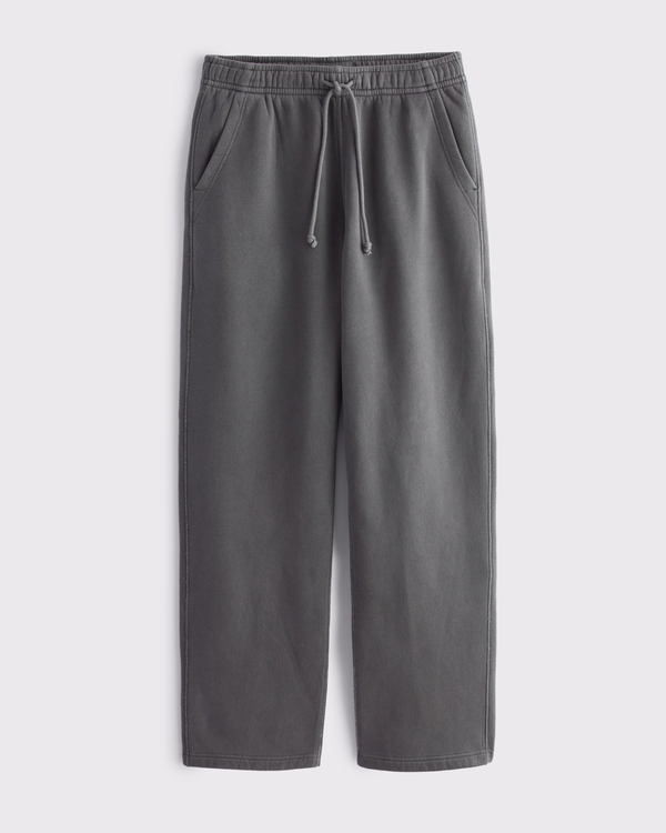 Essential Baggy Open-Hem Sweatpant, Dark Gray view 1