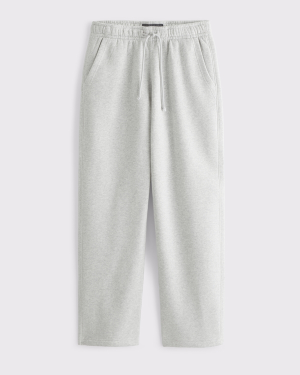 Essential Baggy Open-Hem Sweatpant, Light Heather Gray view 1