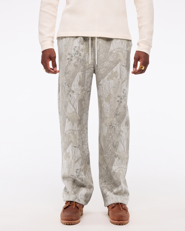 Essential Baggy Open-Hem Sweatpant, Taupe Camo view 2