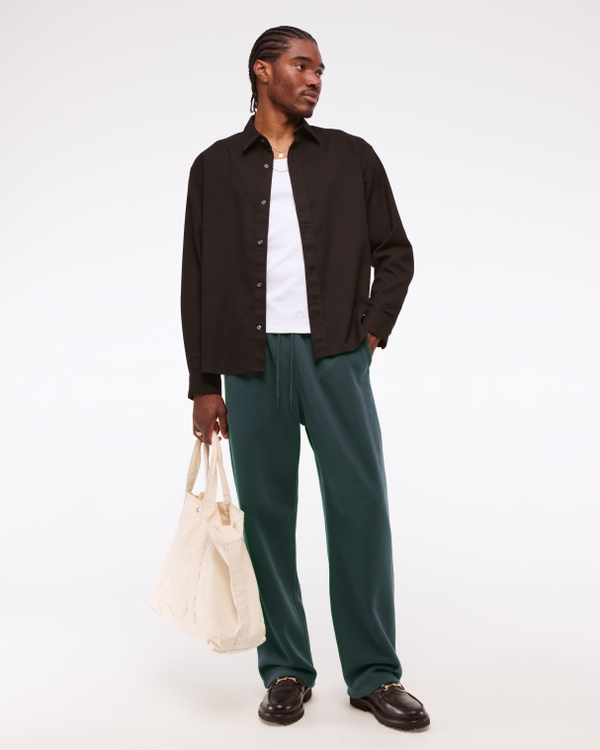 Essential Baggy Open-Hem Sweatpant, Dark Spruce view 1