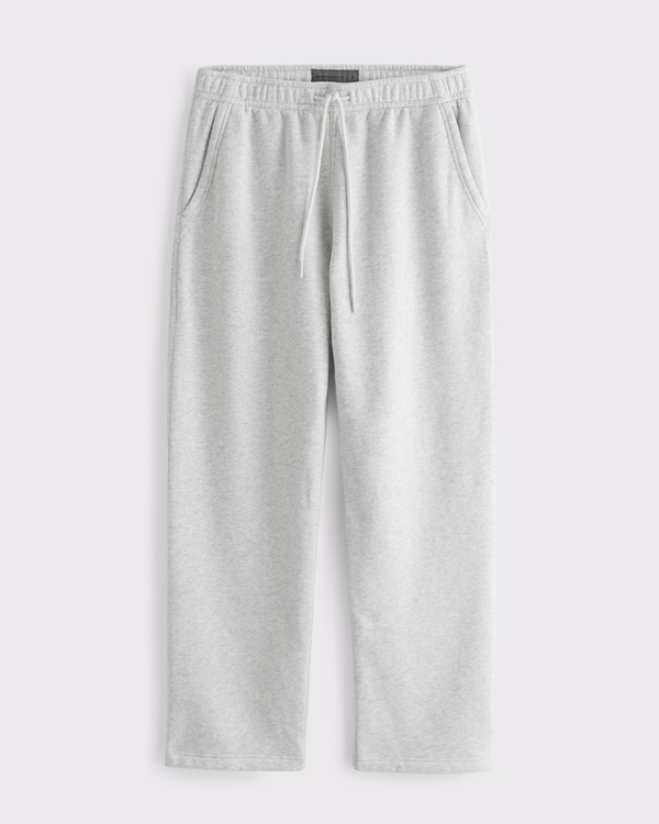 Essential Straight Open-Hem Sweatpant, Light Heather Gray view 1