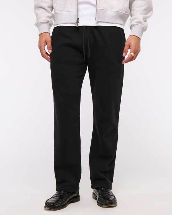 Essential Straight Open-Hem Sweatpant, Black view 2