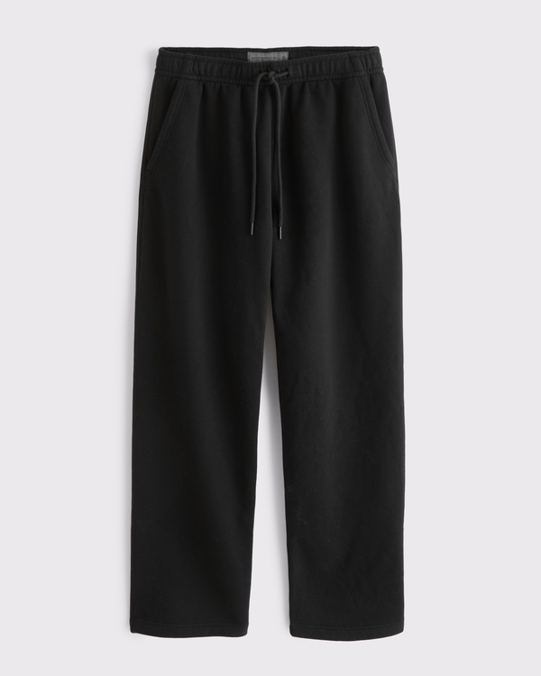 Essential Straight Open-Hem Sweatpant, Black view 1