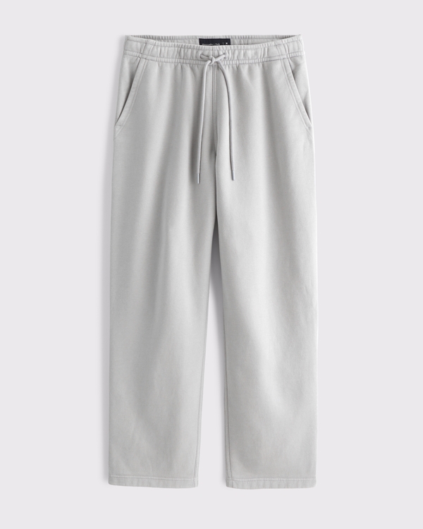 Essential Straight Open-Hem Sweatpant, Light Gray Wash view 1