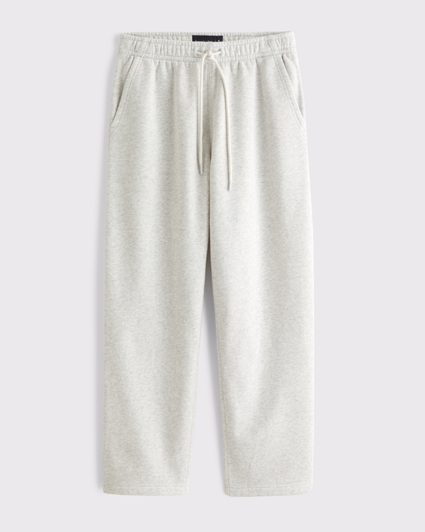 Pantalones de chándal rectos básicos con dobladillo abierto, Gris Jaspeado Claro view 1