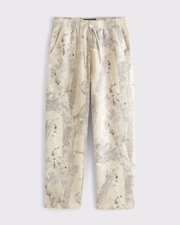 Essential Straight Open-Hem Sweatpant, Cream Camo view 1