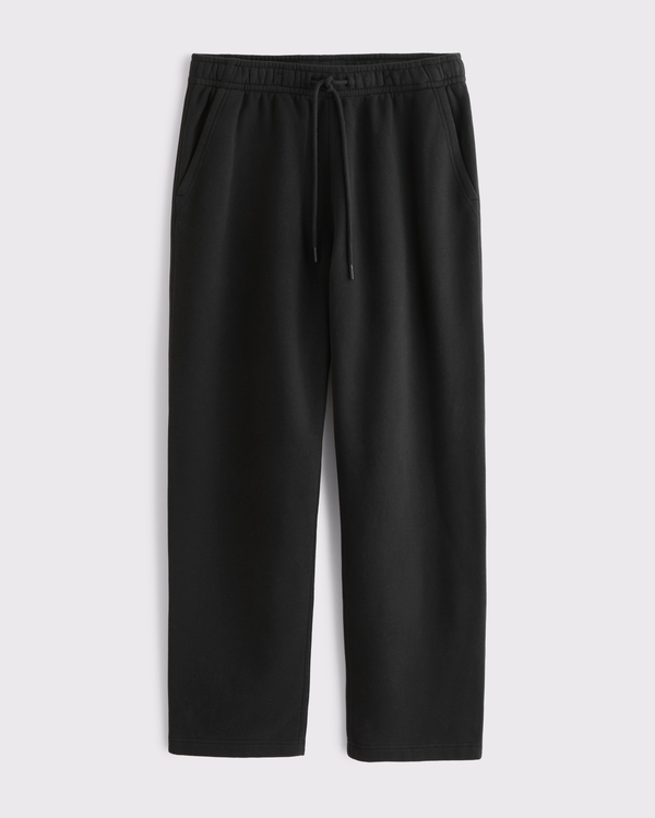 Essential Straight Open-Hem Sweatpant, Black view 1