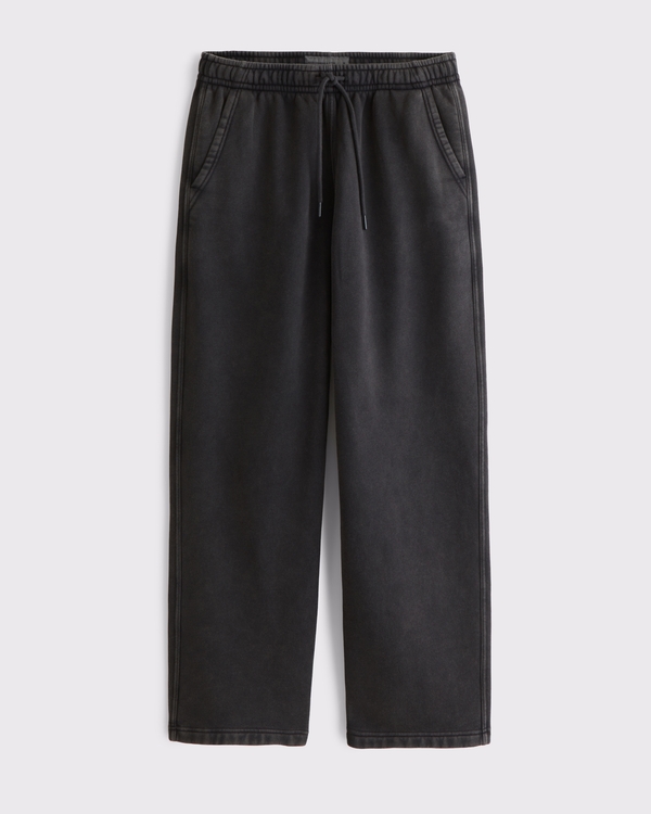 Essential Straight Open-Hem Sweatpant, Black Wash view 1