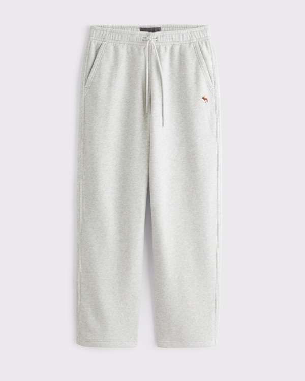 Straight Open-Hem Signature Icon Sweatpant, Light Heather Gray view 1