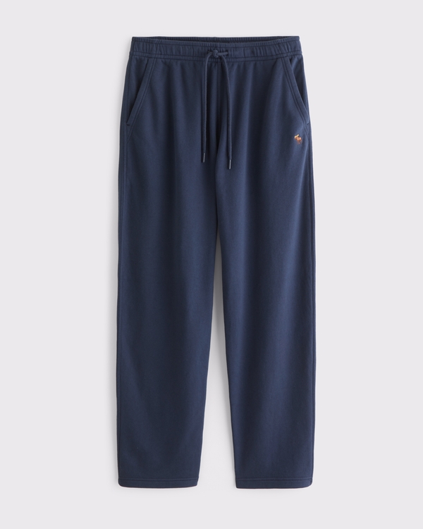 Straight Open-Hem Signature Icon Sweatpant, Deep Blue view 1