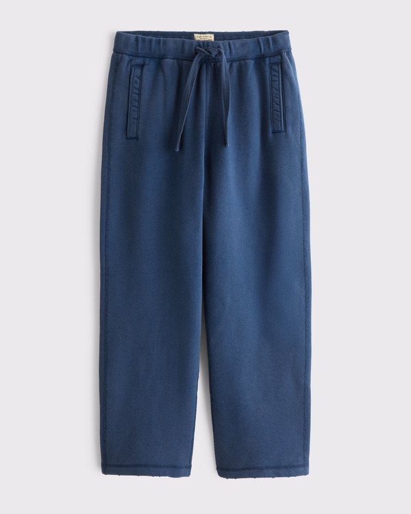 Pantaloni di felpa Heritage ampi e pesanti con fondo aperto, Lavaggio Blu view 1