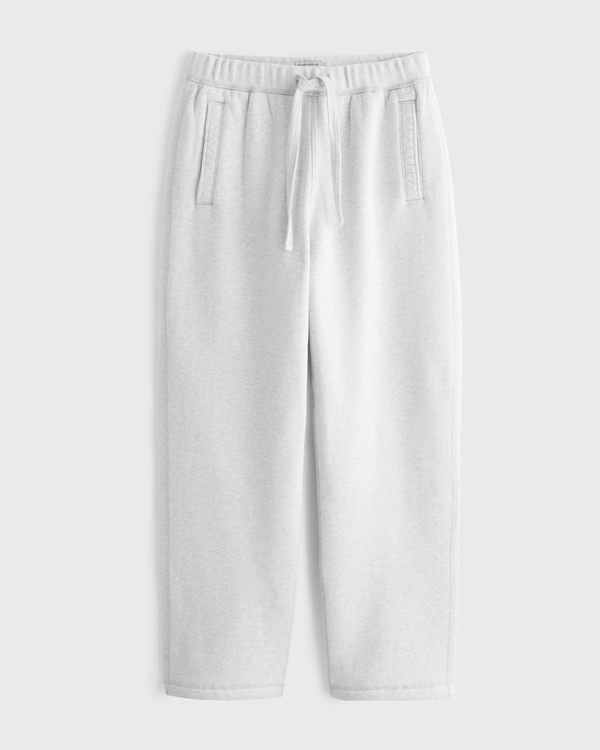 Heritage Heavyweight Baggy Jogginghose mit offenem Saum, Hellgrau Meliert view 1