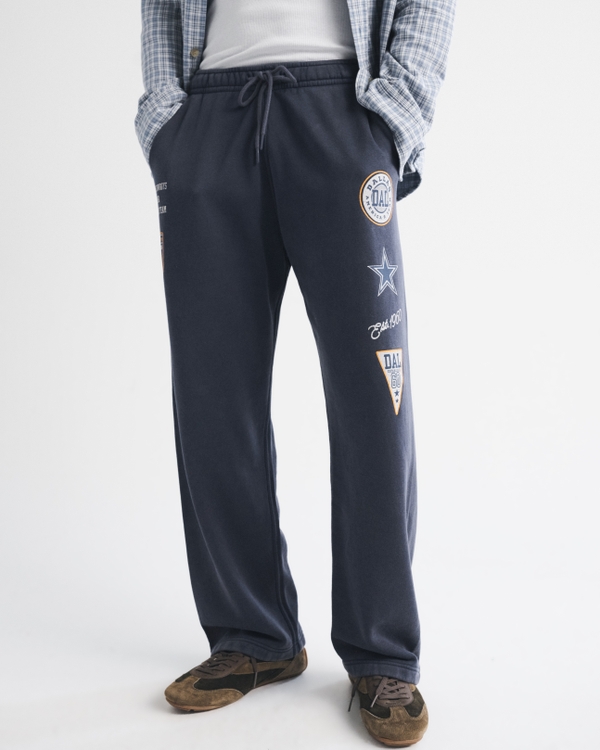 Dallas Cowboys Baggy Open-Hem Sweatpant, Navy-dallas Cowboys view 2