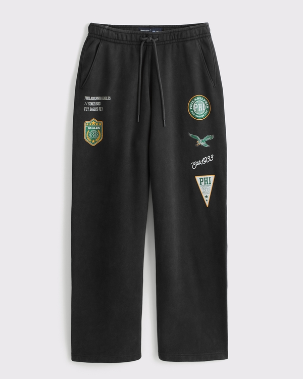 Philadelphia Eagles Baggy Open-Hem Sweatpant, Black-philadelphia Eagles view 1