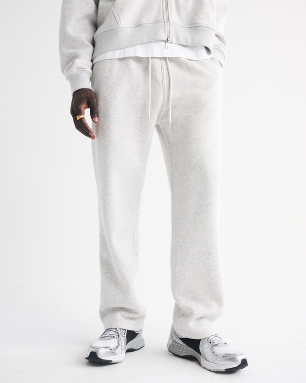 Essential Straight Open-Hem Sweatpant, Heather Gray view 2