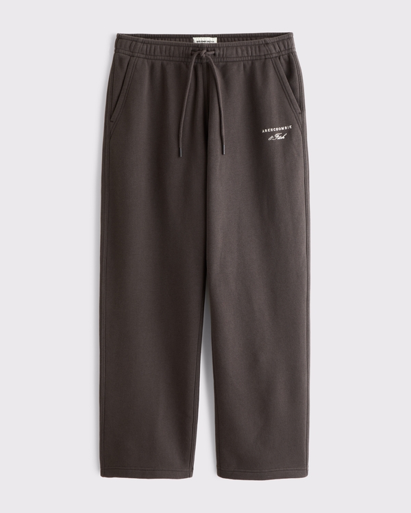 Essential Straight Open-Hem Sweatpant, Dark Brown view 1