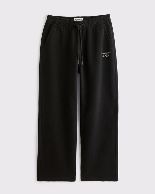 Essential Straight Open-Hem Sweatpant, Black view 1